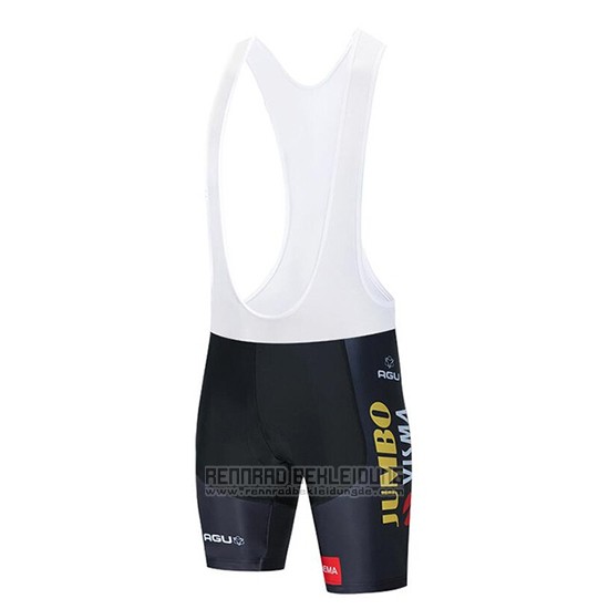 2020 Fahrradbekleidung Jumbo Visma Gelb Shwarz Trikot Kurzarm und Tragerhose
